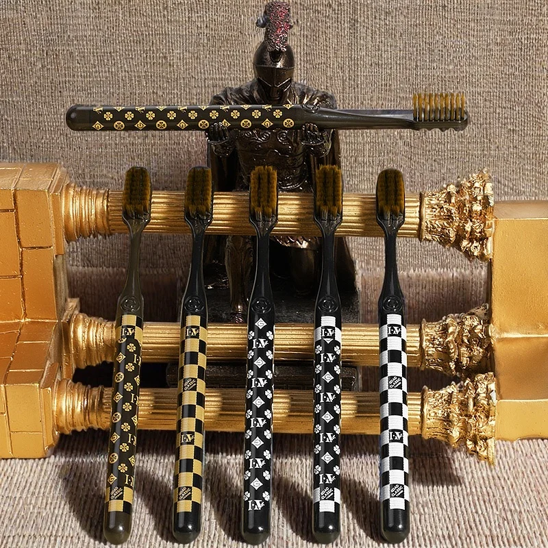 Luxury Soft Bristle Toothbrush Gift Set with Silk Handle and Wide Head