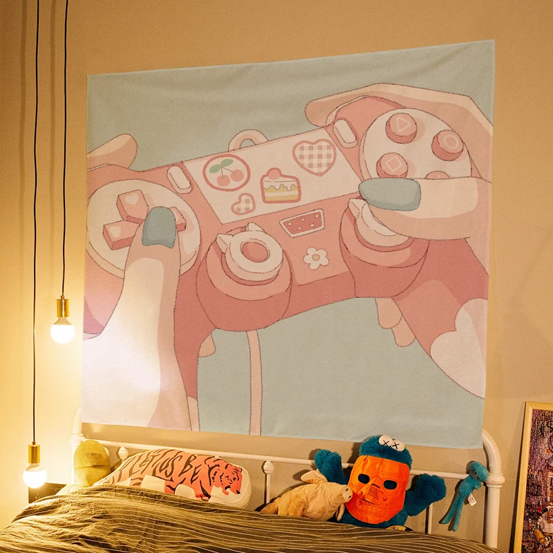 Tapestry Decorations Kawaii Room Decor Ins Girl Heart Bedroom Background Cloth Wall Cloth Tapestry Bedside Decoration Painting Aesthetic Room Decor