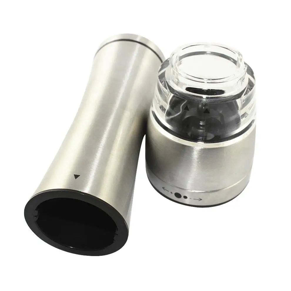 Black Pepper Mill Electric Salt Pepper Mills Grinder Spice Mill Battery Power Adjustable Ceramic LED Light Cooking Tool