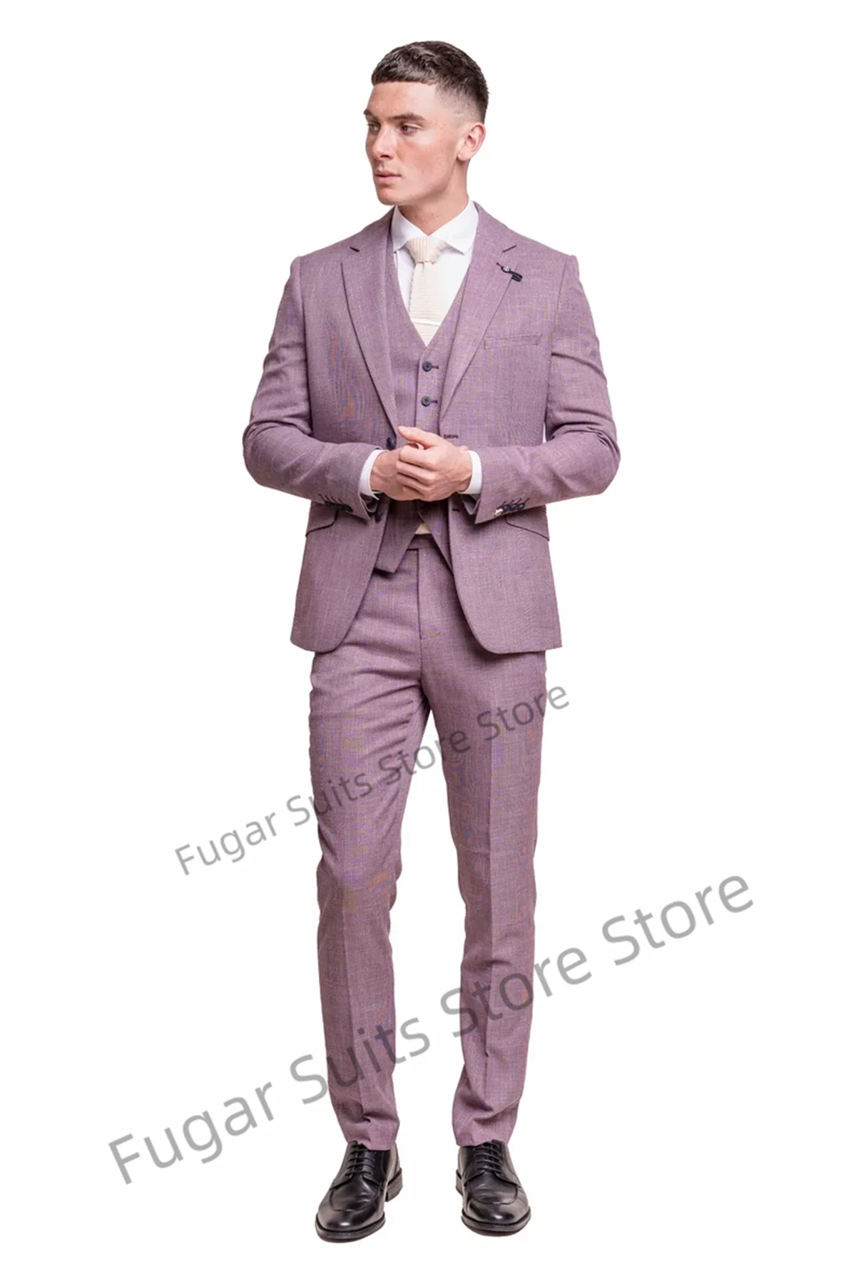 Handsome Formal Suits For Men Slim Fit Notched Lapel Wedding Groom Tuxedos Prom 3 Pieces Sets Elegant Male Blazer Costume Homme