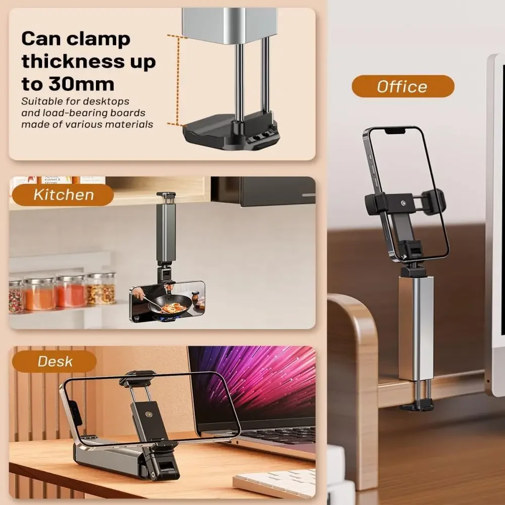 Essential Mobile Phone Holder For Travel Portable Table Clip Desktop Phone Holder Universal Rotating Foldable Cell