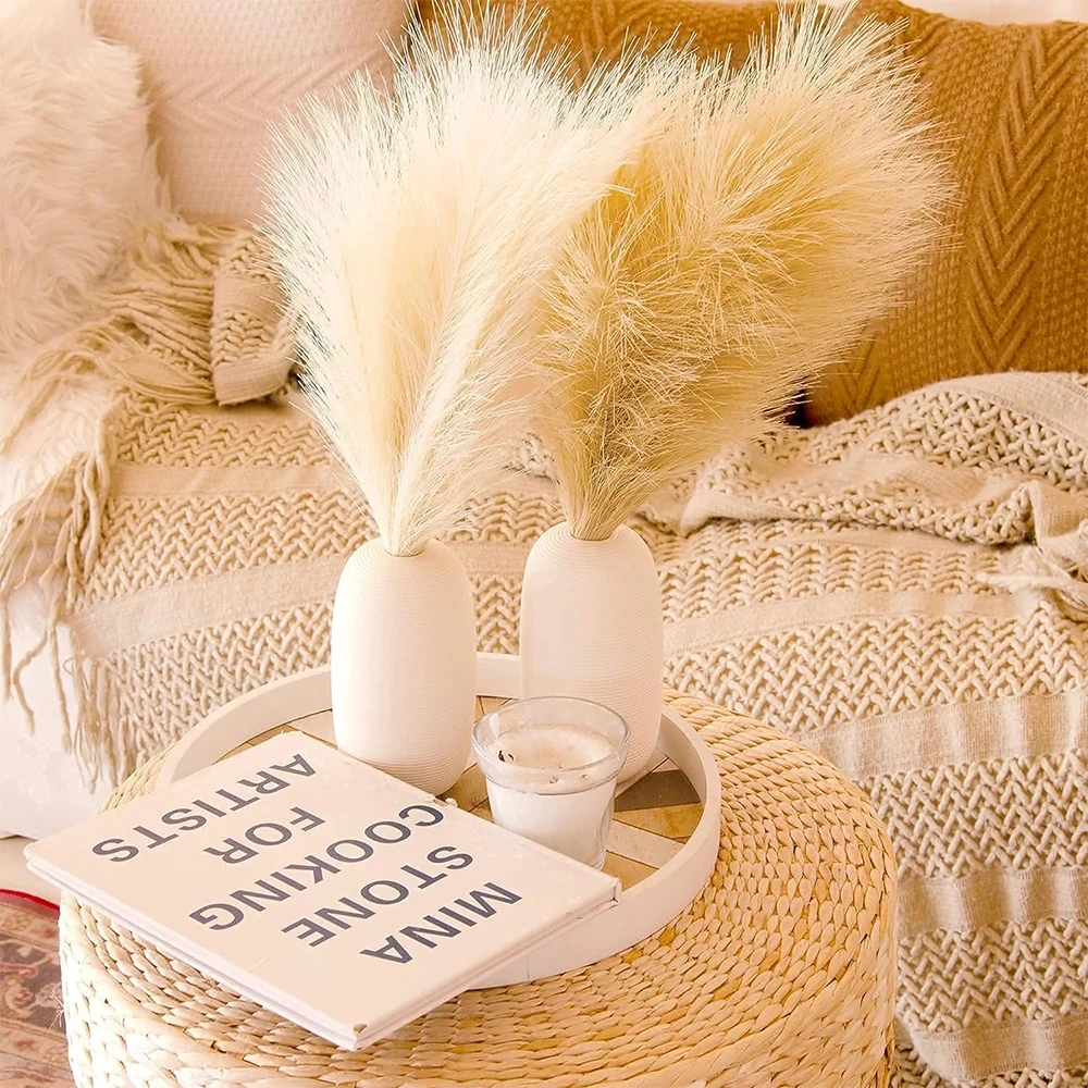 Artificial Flower 15/30PCS 42CM Fluffy Pampas Grass Boho Decor Fake Reed Plants for Wedding Home Party Living Room DIY Vase Decoration