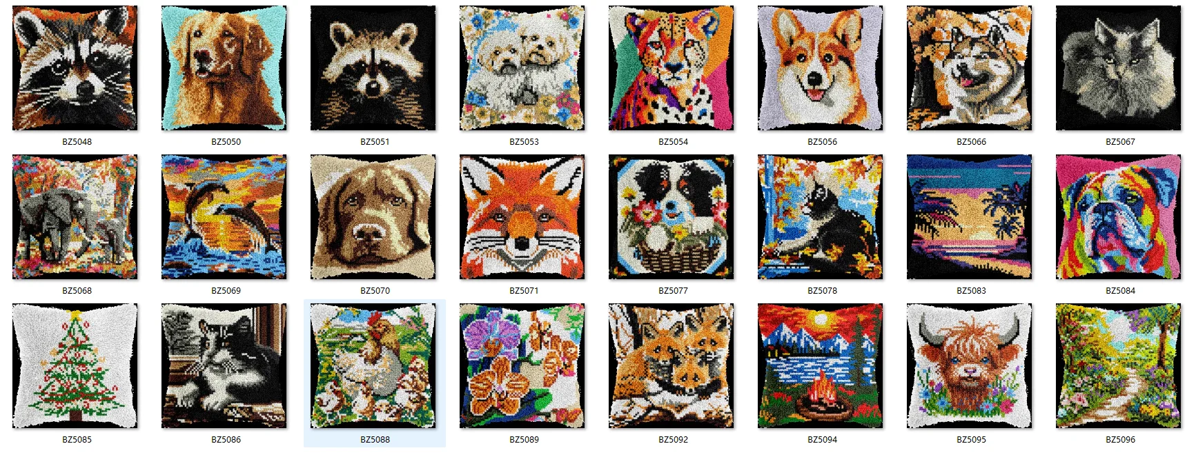 Latch Hook Rug Kits Latch Hook Rug Pillow Pre-Printed Canvas Crochet Needlework Crafts for Adult 43-43CM Christmas Tree