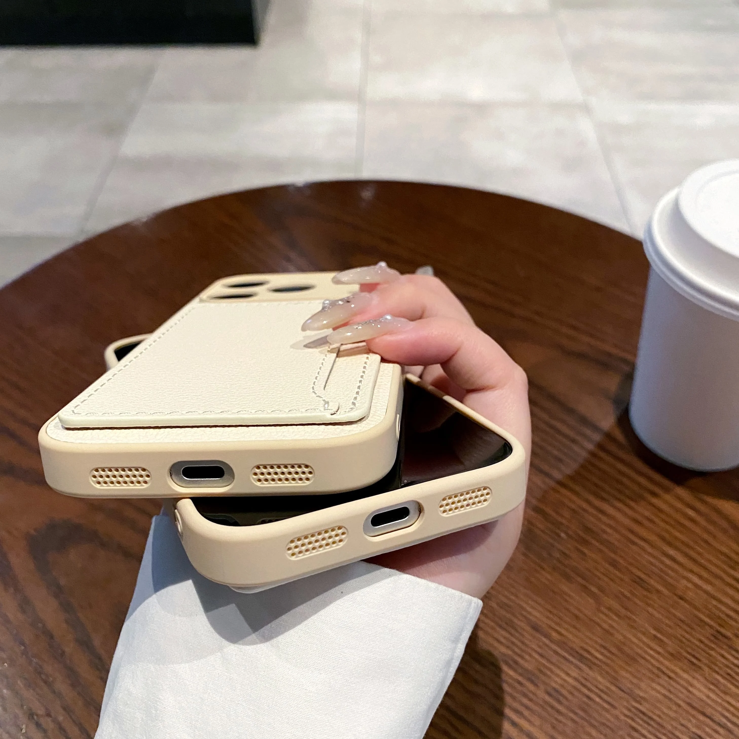 Lens Protection Solid Color PU Leather Phone Case Wallet with Card Holder