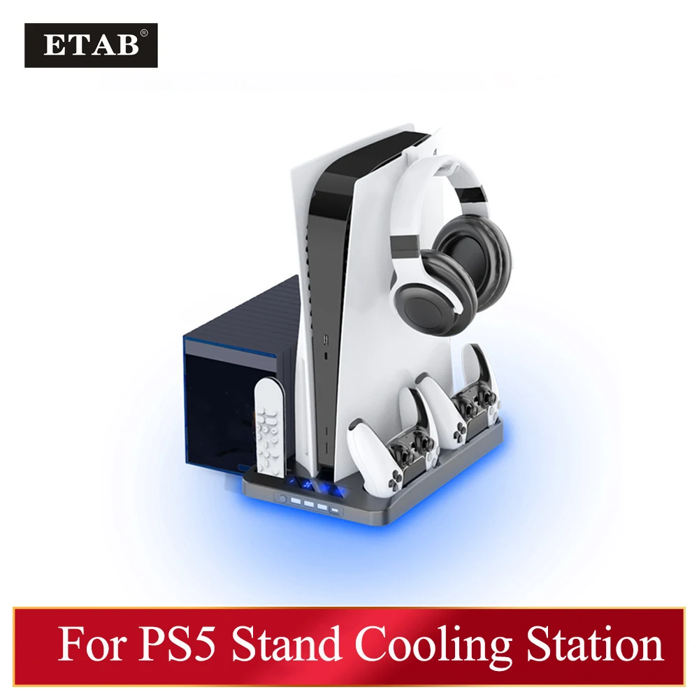 

Охлаждающая подставка для консоли PS5, база для PS5, зарядное устройство для контроллеров Playstation 5, игровые аксессуары