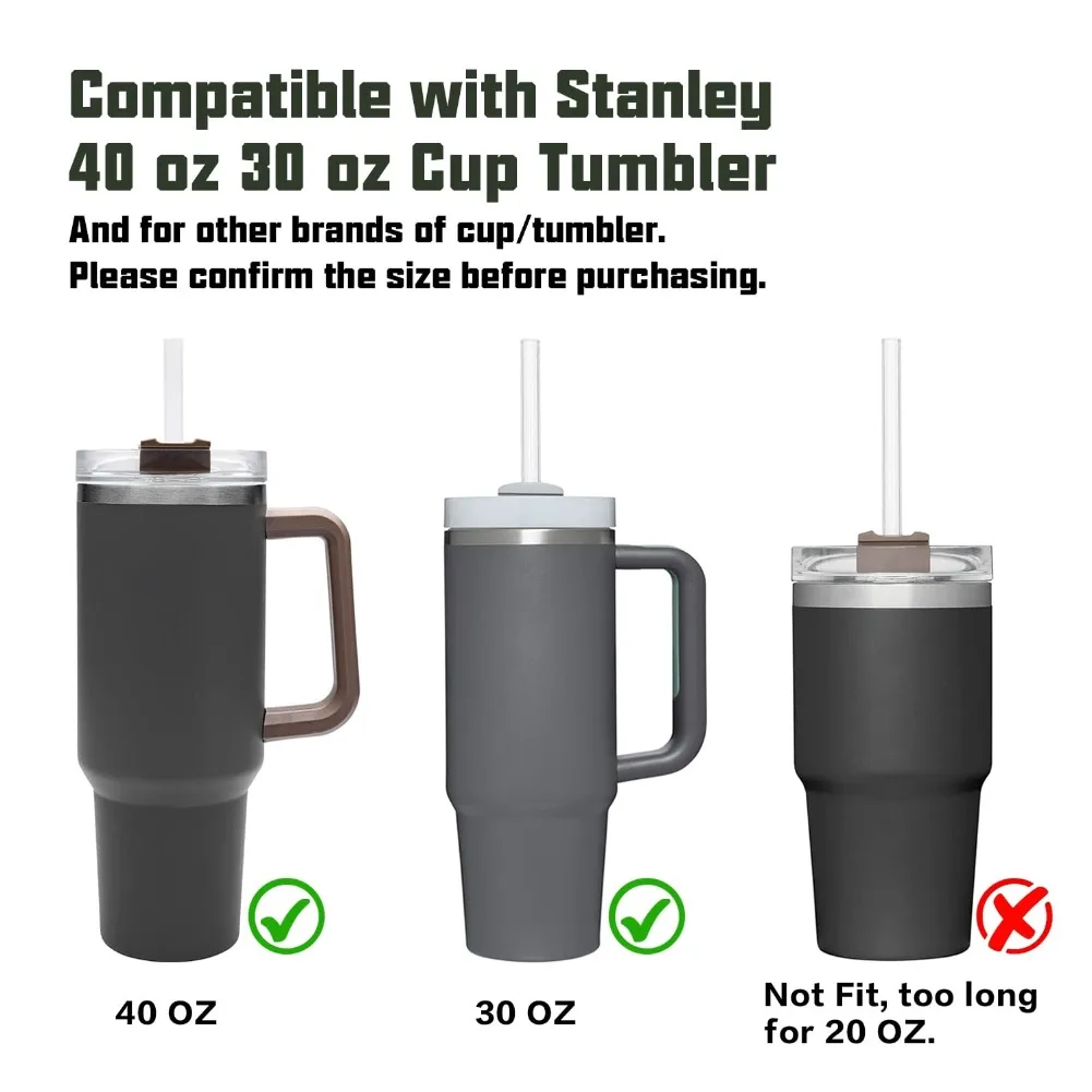 Hot Replacement Straw Stanley 20 oz 30 oz 40 Cup Tumbler 6 Pack Reusable Straw Cleaning Brush Clear