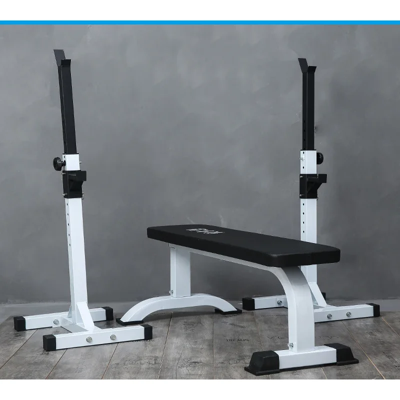 Strength Training Combo Bench Press Barbell Bed Squat Rack Gym Lifting Weight Bench Stool
