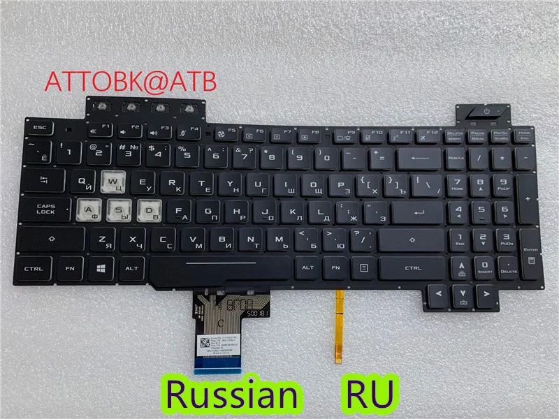 Teclado para Notebook ru Eua Reino Unido para Asus Tuf Fx505 Fx505dy Fx505dt Fx505gm Fx705 Fx95g Fx95du Fx705dy Fx705gm Retroiluminação Rgb - Imagem 6