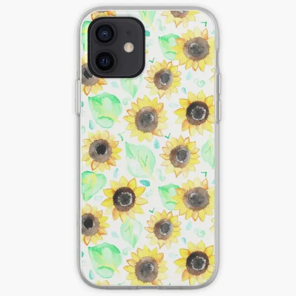Яркий чехол для телефона с акварелью и подсолнухами настраиваемый iPhone X XS XR Max 11 12