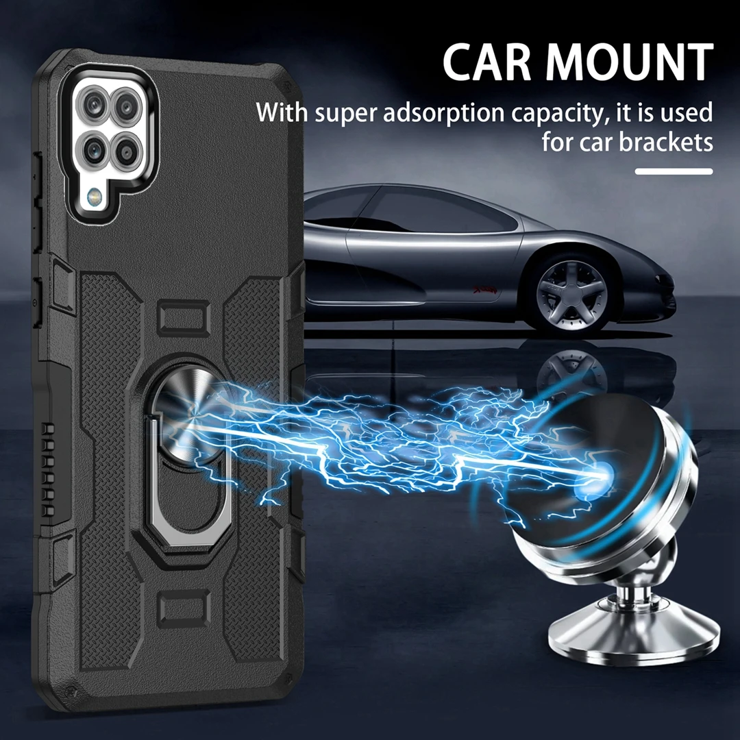 Luxury Armor Shockproof Phone Case with Car Magnetic Ring Holder