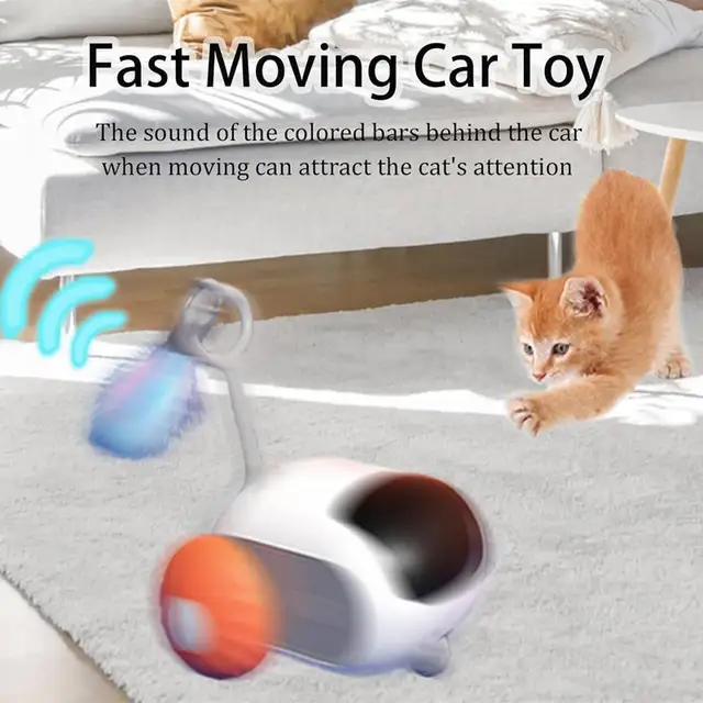 Smart Cat Toy Car Interactive Cat Toy Ball Automatic Rolling Remote Control Toy Car Indoor Cat Accessories Pet Kitten Supplies 3