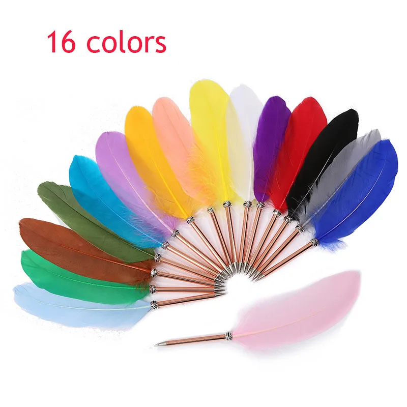 

1Pcs Europe Retro Feather Ballpoint Pen Creative Stationery Student Writing Prize Gifts Office Signature Pen Supplies