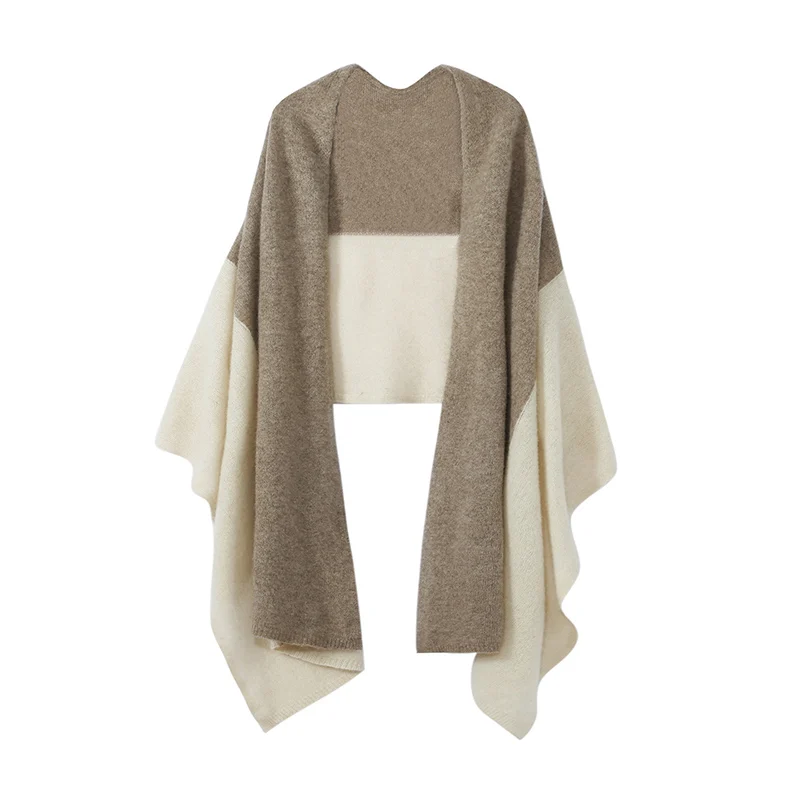 Winter 100% Merino Wool Scarf for Women Fashion Long Scarves Female Knitted Patchwork Jacquard Design Shawl Soft Warm Big Scarf