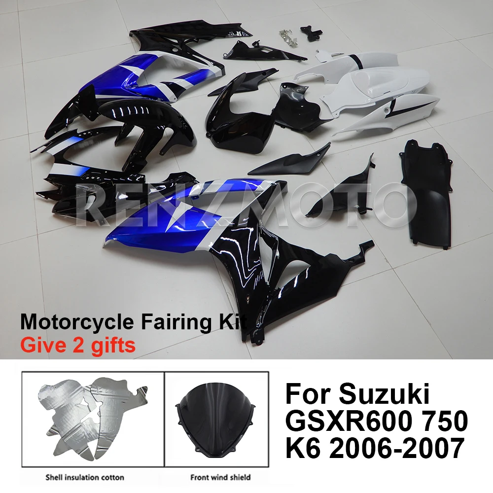 

Motorcycle Fairing Set Body Kit Plastic For Suzuki GSX-R600 R750 2006-2007 K6 Accessories Injection Bodywork S0606-112a