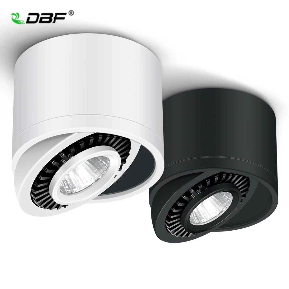 DBF LED Surface Mounted Ceiling Light Downlight 5W 7W 9W 15W COB Dimmable Ceiling Lamp 360° Rotatable Home Background Spot Light