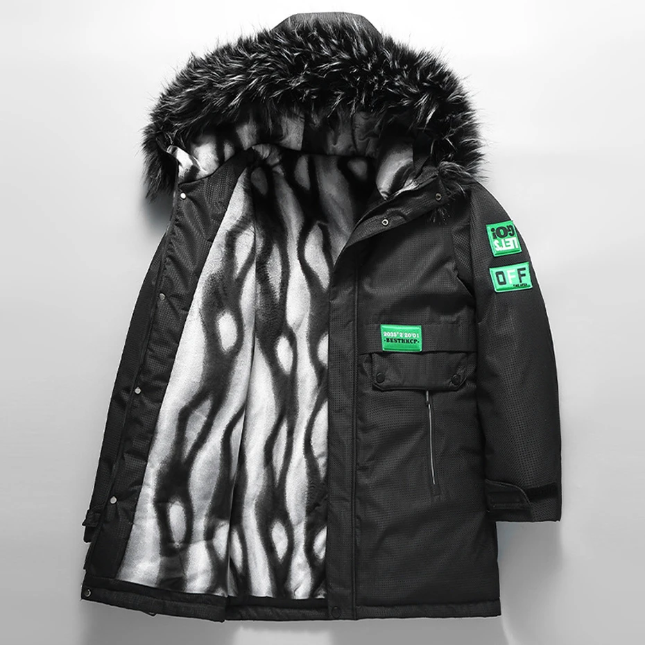 Winter Long Parkas Men Thick Fleece Jacket Coat Plus Size 10XL Fashion Casual Cargo Parkas Male Outerwear Big Size 10XL