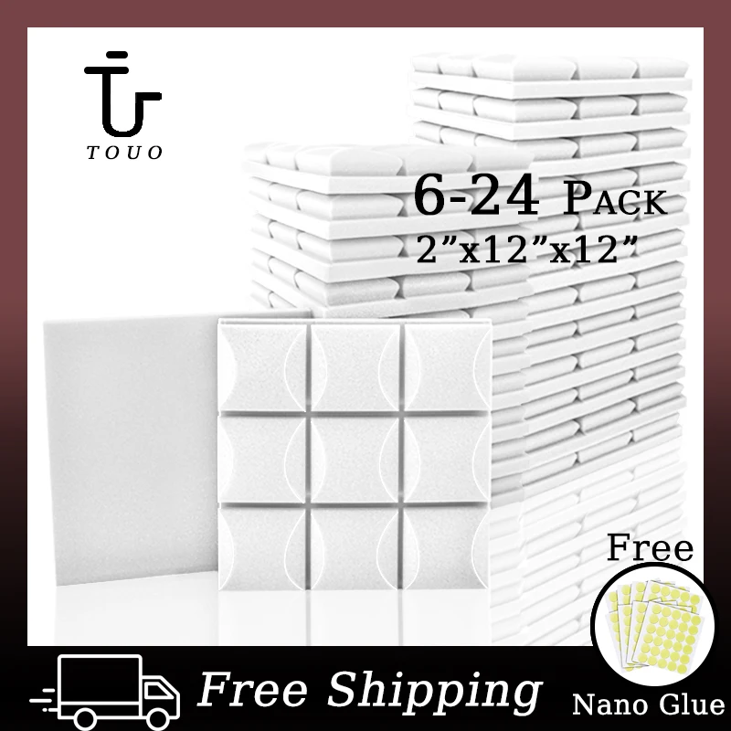 

TOUO Acoustic Foam Panel 6/12/24 Soundproof Foam For Music Studio Acoustic Panel Soundproofing Foam Insulation Door