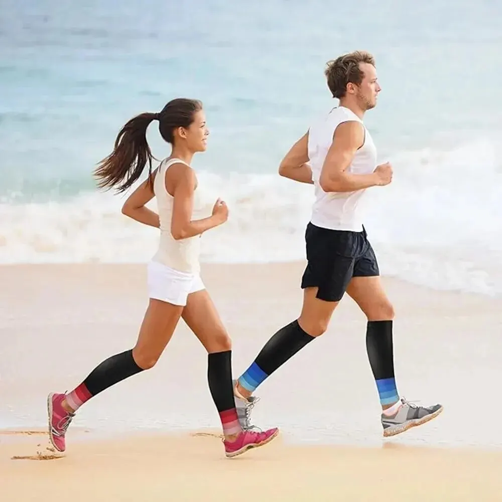 Calf Compression Sleeves 1Pair Calf Support Compression Sleeves for Women Men Running 20-30mmHg Footless Leg Socks Outdoor Sports Marathon