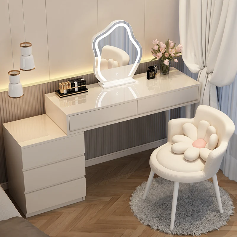 

Nordic Dressing Table White Wood Drawers Organizer Corner Console Bedside Table Storage Meubles De Chambre Luxury Furniture