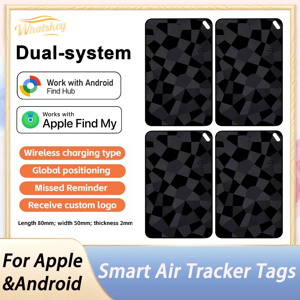 Localizzatore GPS per Portafogli (1-4 Pezzi) per Android e iOS, Scheda di Tracciamento Intelligente Compatibile con App IOS o Google Find Hub per Portafogli/Valigie/Borse