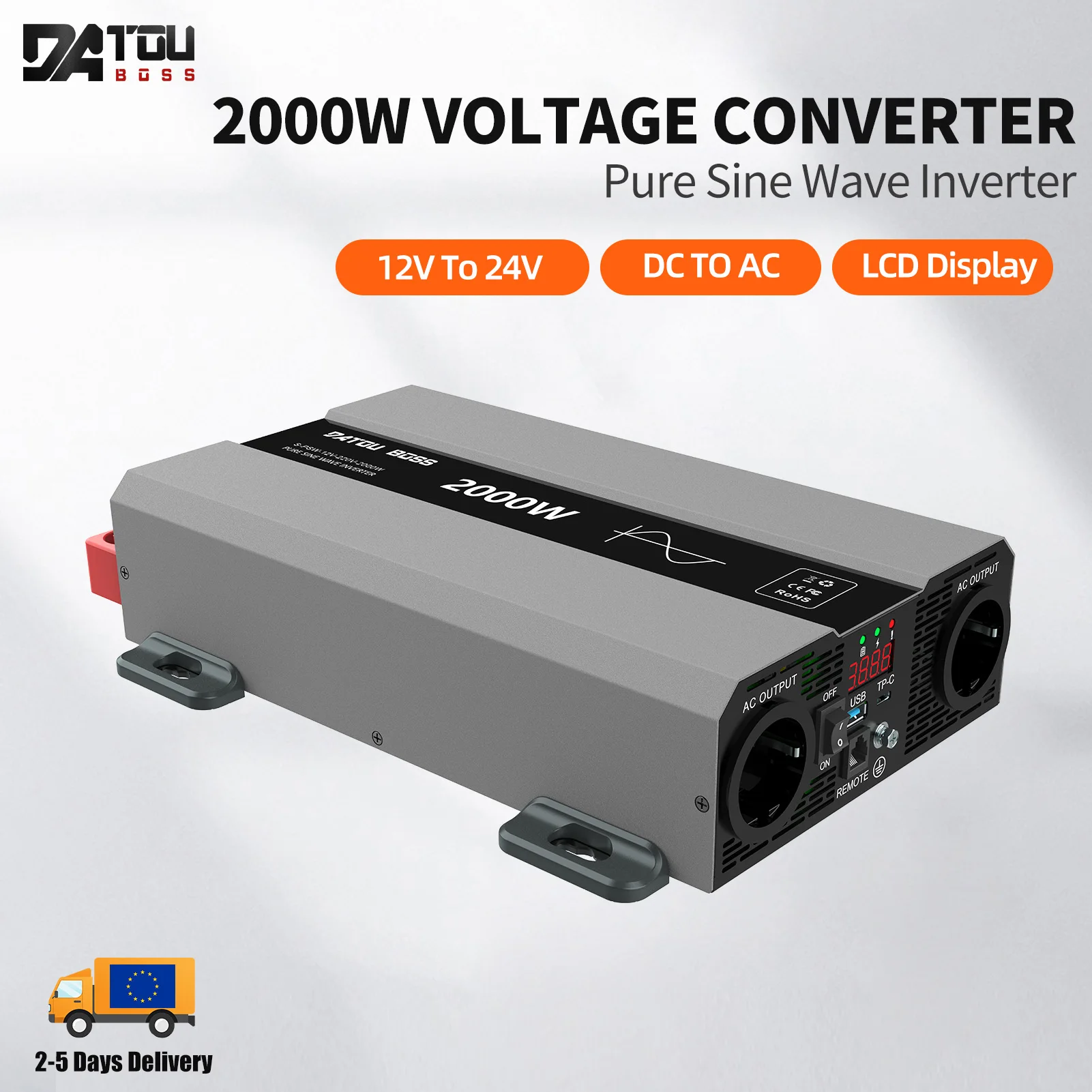 Inverter Onda Pura 1500W/3000W 24V A 220V - Con Display LCD E USB Type-C - Foto 9