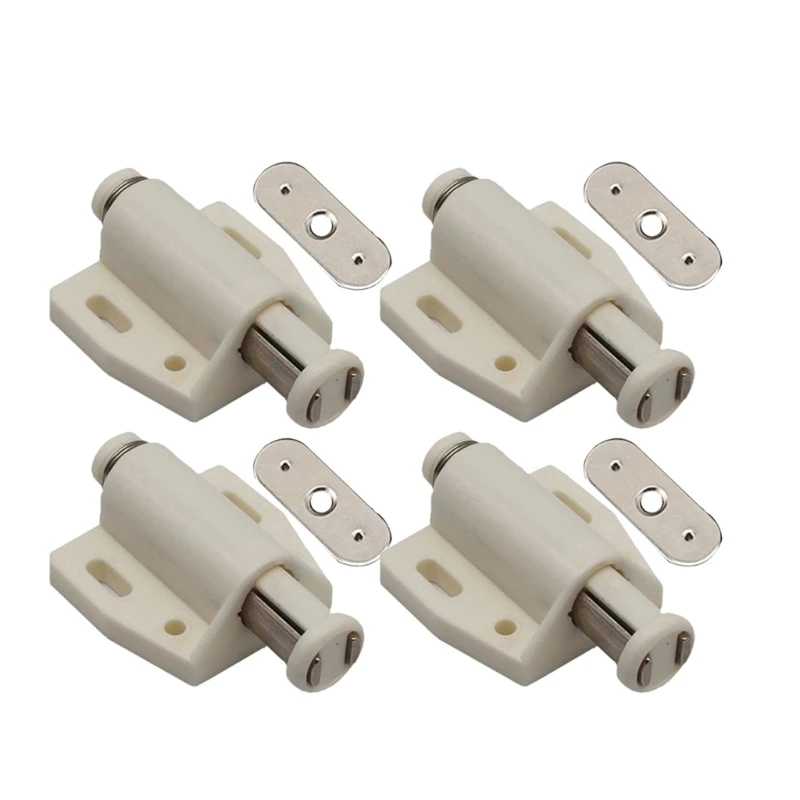 Magnetic Door Catch Push Open Magnetic Touch Latchs Plastic Soft Close Strong Spring Loaded Closure Pack