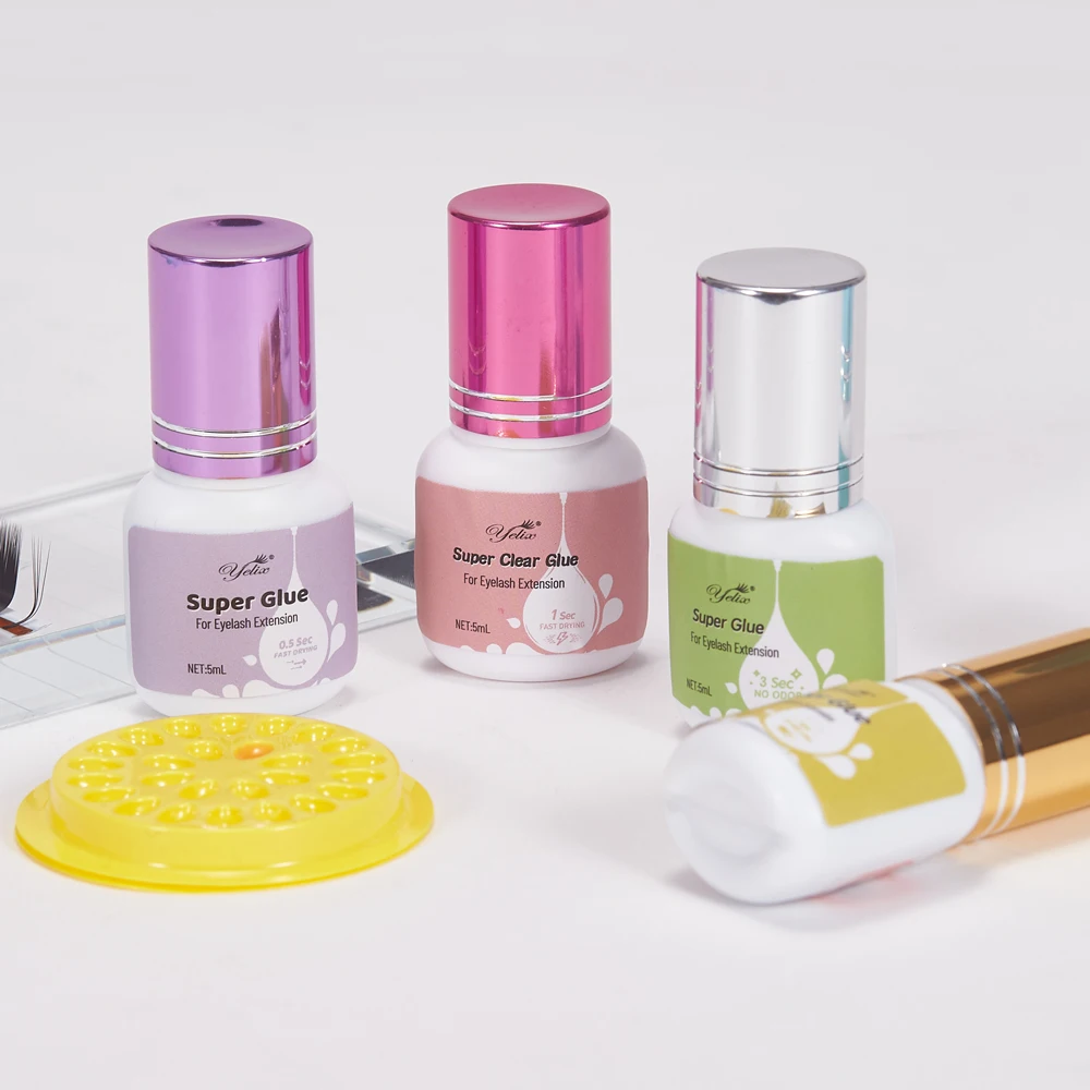 Yelix 5ml Eyelash Extension Glue Fast Drying 12s Clear&black Lowest