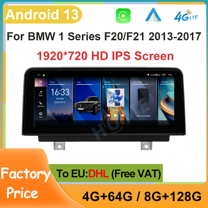 

12.5" 10.25" Android 13 8 Core Apple Wireless Carplay For BMW 1 Series F20 F21 2013-2017 NBT GPS Navigation Radio Stereo Player