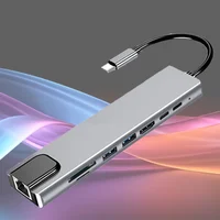 8 In 1 Type C 3.1 Hub USB C to RJ45 USB 3.0 4K HDMI-Compatible SD/TF Card Reader USB-C PD Fast Charge Splitter for MacBook Pro - Image 2