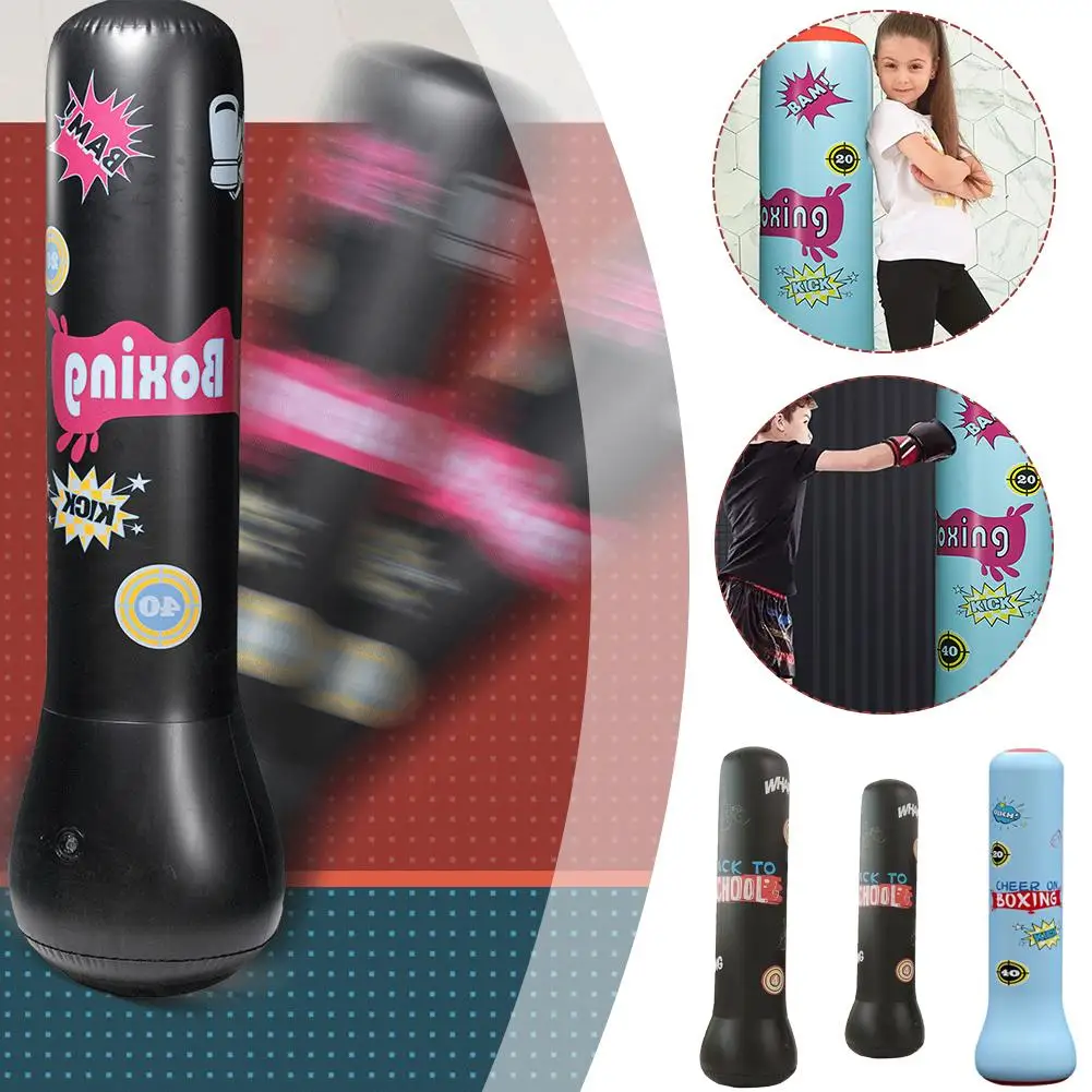 Children's Inflatable Boxing Sandbag 1.2m/1.6m boxing punching bag boxing target punching bag boxing pad training sandbag Fitness Standing Boxing Sandbags Columns Tumblers Training Sanda Home Equipm