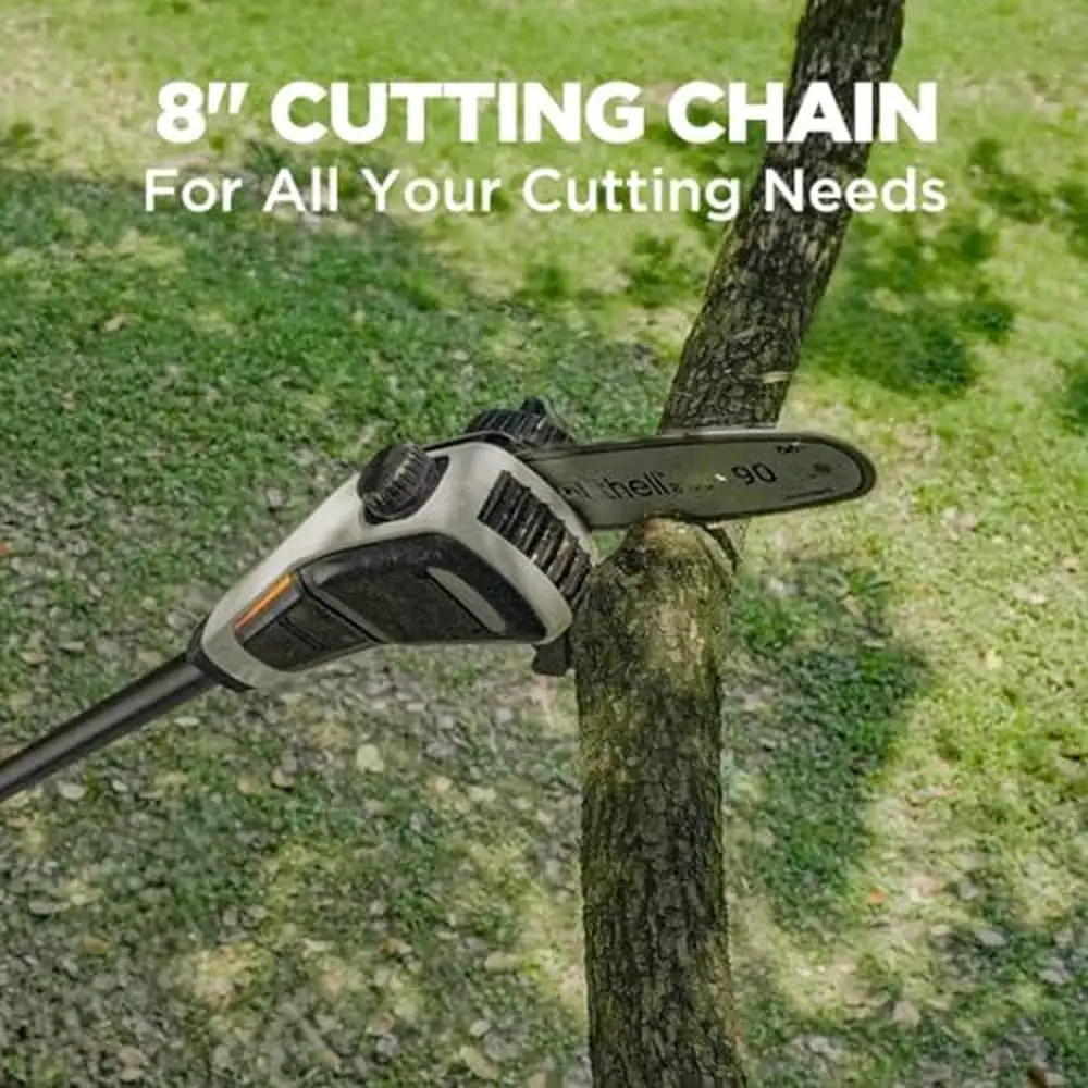 Electric Litheli U20 Pole Saw Tree Trimming 8'' Cordless Pruner 27.5ft/s Cutting Speed with 2.5Ah Battery & Extendable Pole