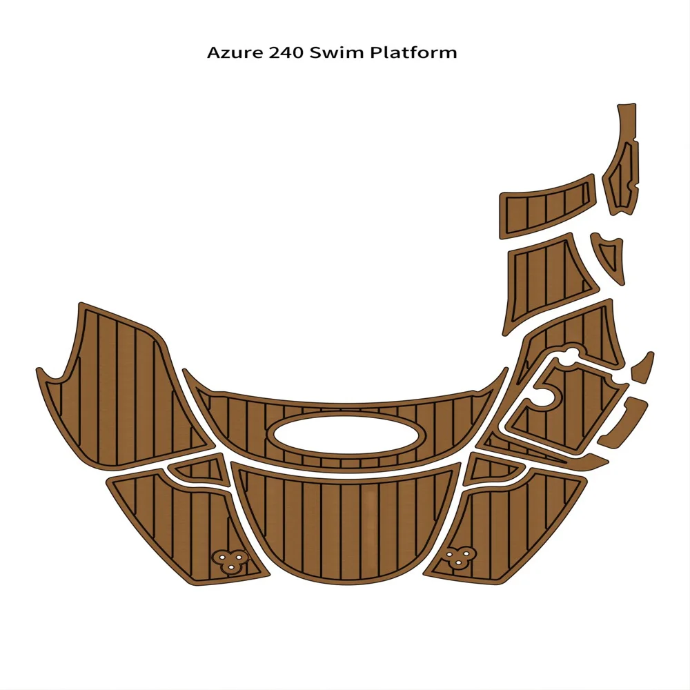 Azure 240 Swim Platform Step Pad Boat EVA Foam Faux Teak Deck Floor Mat Flooring SeaDek MarineMat Gatorstep Style Self Adhesive