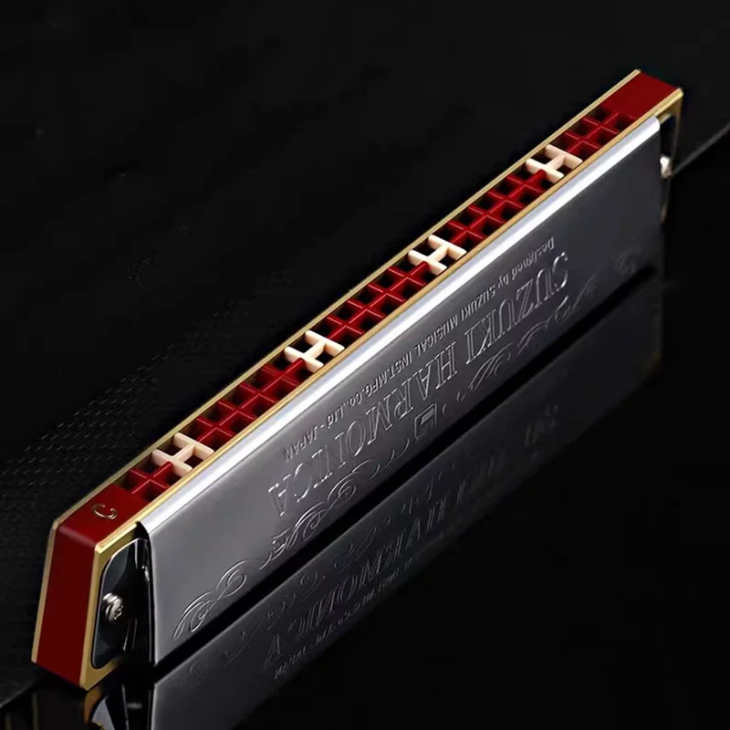 Suzuki Tremolo Harmonica Humming-24 24 Hole Mouth Organ Harp Professional Armonica Japan Musical Instrumentos Key C Minor Music
