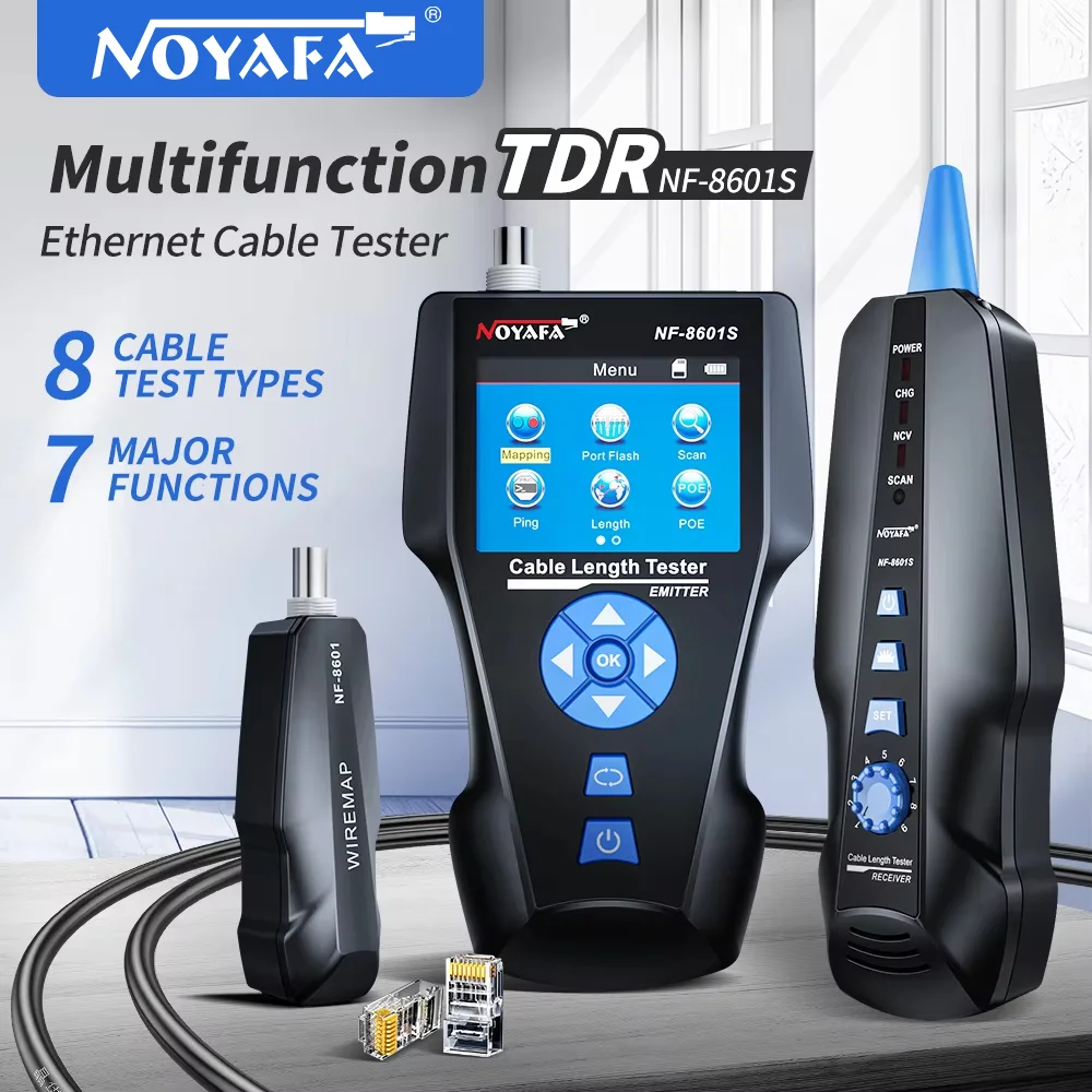 Cable Tester NOYAFA NF-8601S Network Cable Tracker with PoE/PING Function Lan Measure Tester Measure Length Wiremap network cable tester cable tester