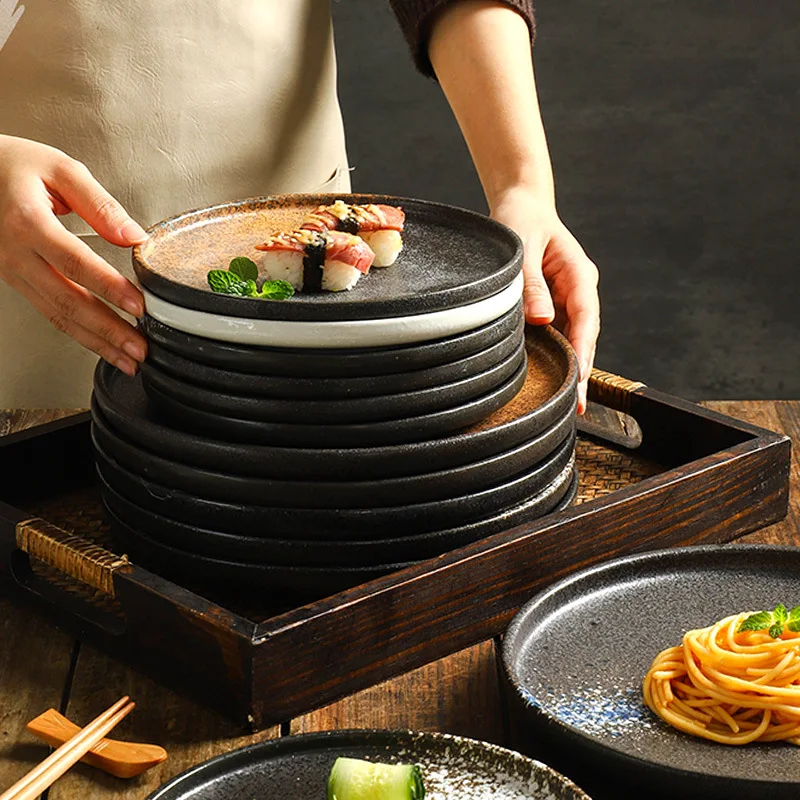 Steak plate home ceramic western food Italian plate Japanese sushi breakfast dessert creative pizza