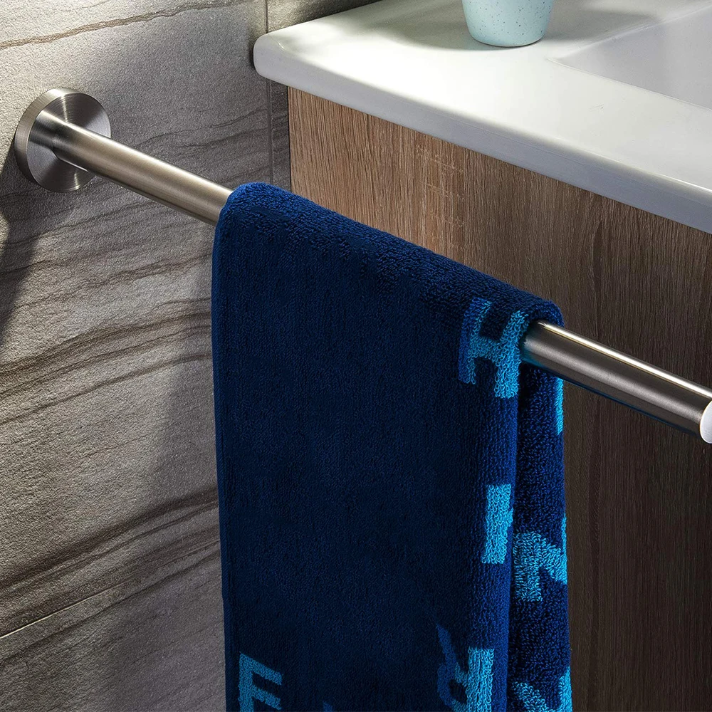 Sliver Towel Bar Bathroom Kitchen Stainless Steel Towel Rail Single Pole Wall Hanging Shelf Storage Organizer Racks towel rack towel holder