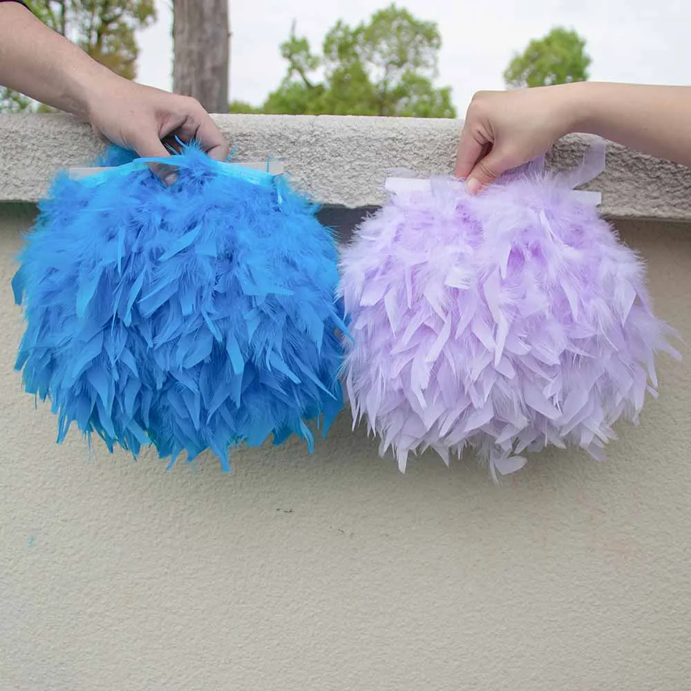 1/5/10Meters Natural Turkey Feathers Trim DIY Wedding Marabou