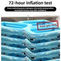 สระว่ายน้ำกลางแจ้งสำหรับผู้ใหญ่ สระว่ายน้ำสำหรับเด็กและทารกในครัวเรือน สระว่ายน้ำเป่าลมแบบมีผนังหนา สปาพร้อมปั๊มเท้า 3