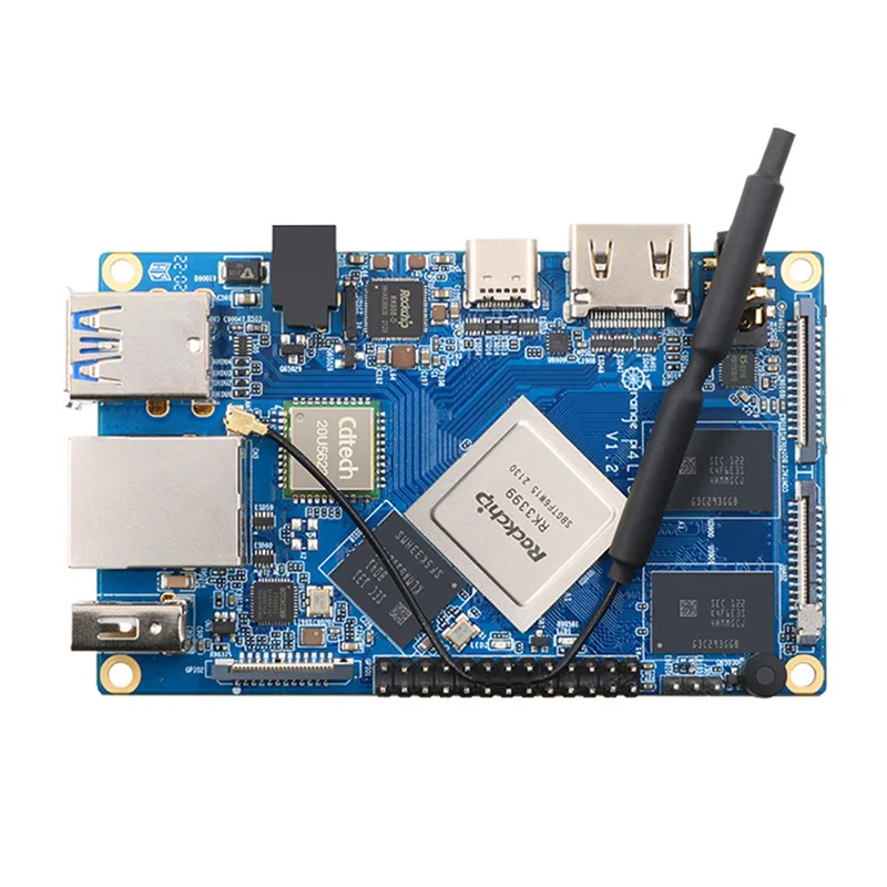 

Макетная плата для Orange Pi 4 LTS, материнская плата с чипом RK3399, память 4 Гб, память 16 ГБ, EMMC с корпусом, охлаждающим вентилятором и радиатором