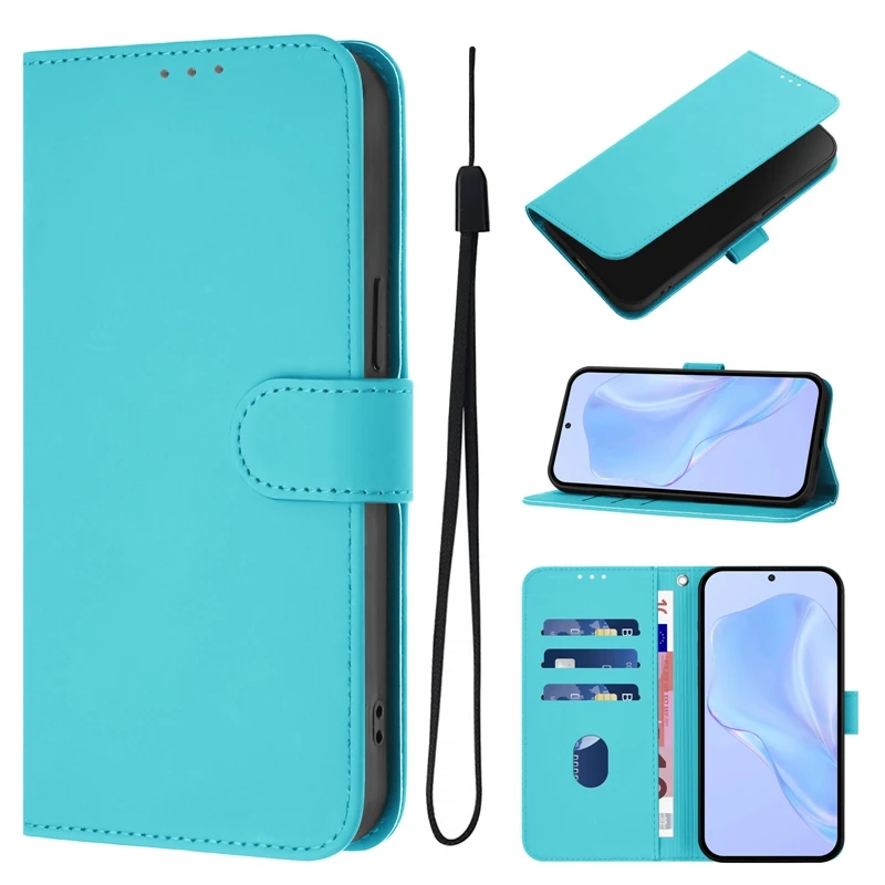 Candy Solid Color Leather Flip Cover Case
