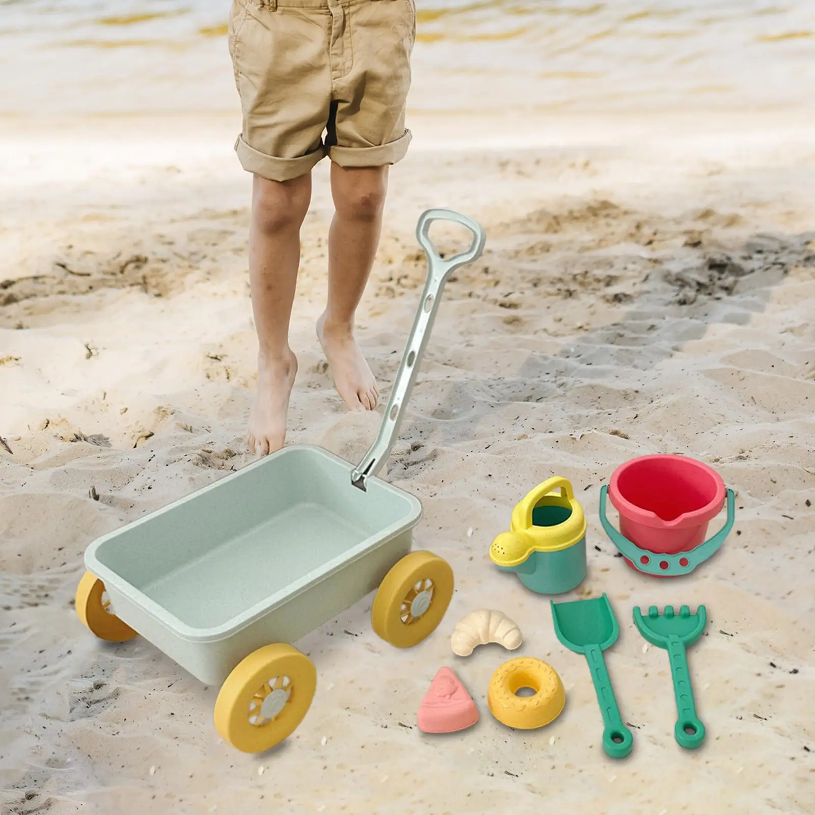 Beach Toy Montessori Kids Pretend Play Wagon for Hiking Party Bathtime Toy