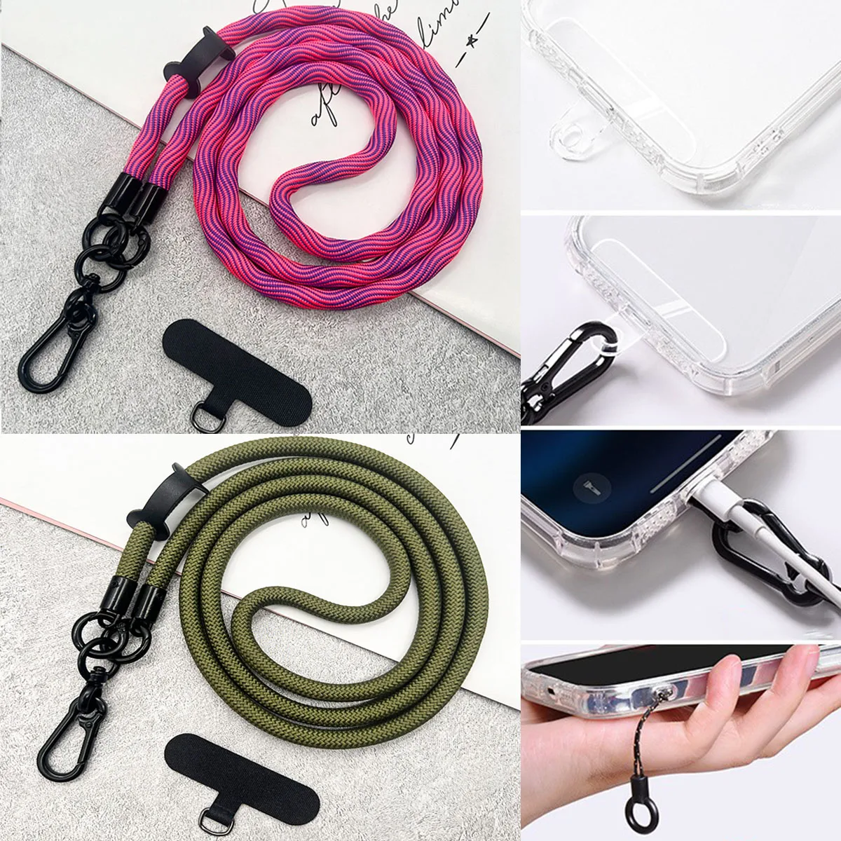 Hands-Free Mobile Phone Lanyard with Detachable Shoulder and Neck Strap