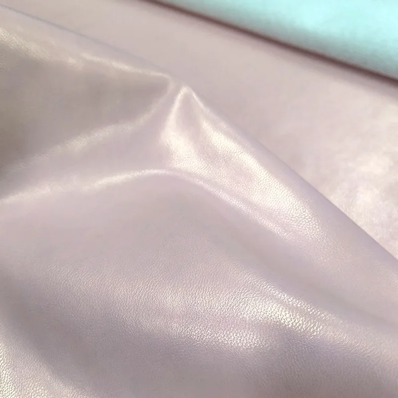 0.6mm Embroidery Thread Watermark Sheepskin Leather Ultra-Leather Women's Bag Shoe Material Artificial Leather Fabric