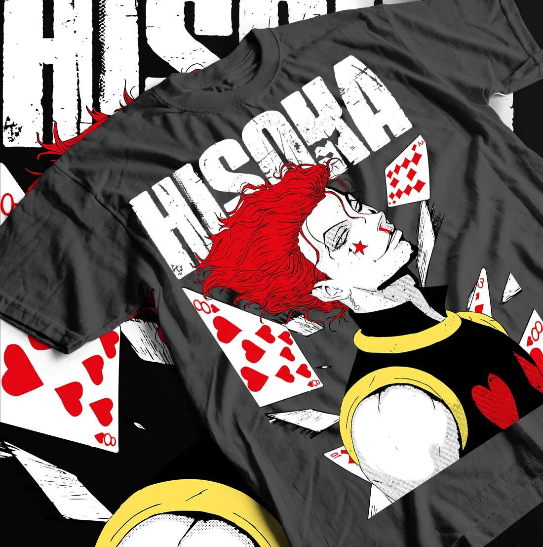 

Футболка Hunter X Hunter Hisoka в полоску манга HXH, футболка унисекс в стиле аниме, футболка