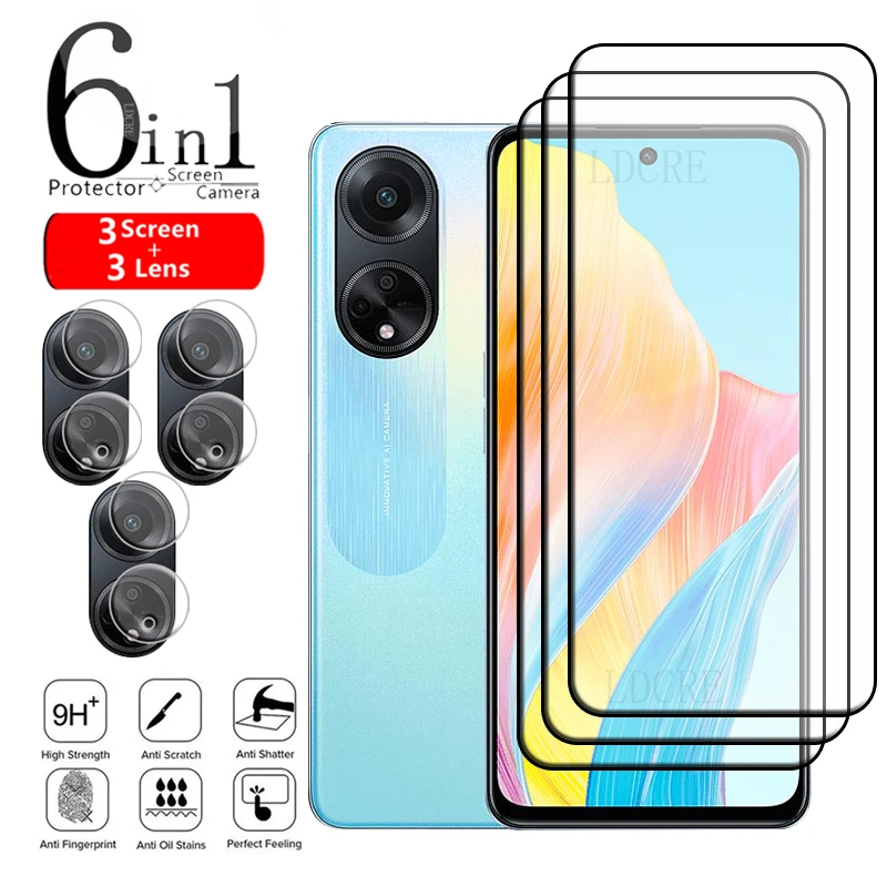 Full Cover Glass For OPPO A98 5G Glass For OPPO A98 5G Tempered Glass Full Glue 9H HD Screen Protector OPPO A98 5G Lens Glass 2pcs full glued screen protector for oppo a52 tempered glass oppo a72 a92 full cover for oppo a52 2 5d 9h premium film wolfsay