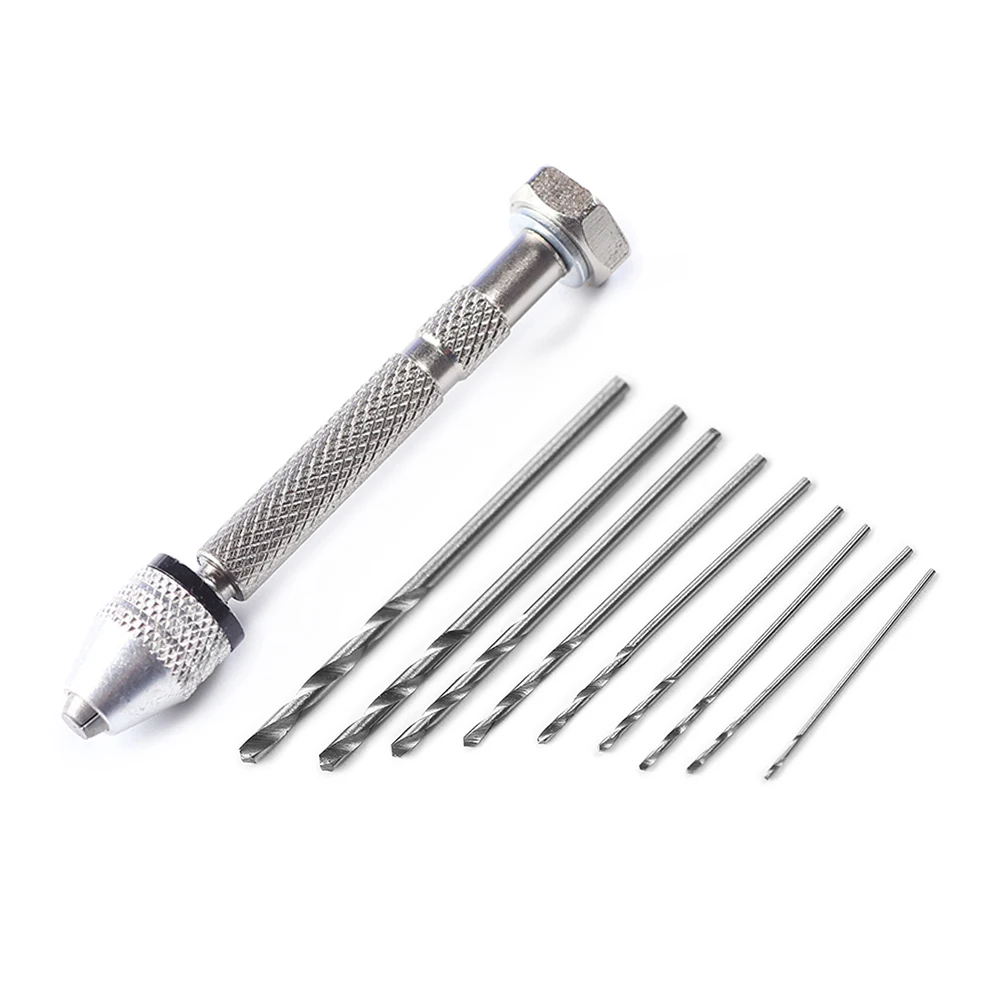 Aluminum Hand Drill for Wood  Walnut  Resin Jewelry DIY Making with 10pcs Drill Bit Set Commonly Used for Resin portable mini small electric drills handheld micro drill usb puncher 5v 10w grinding tool 8500rpm for jewelry pearl resin diy