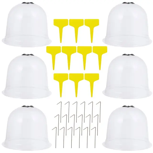 6Db Cloches Kerti Óvoda Csengő Kupola Borító Növényvédő Burkolat Tiszta Pvc 18 Földi Körömmel És 10 Címkével - Image 2