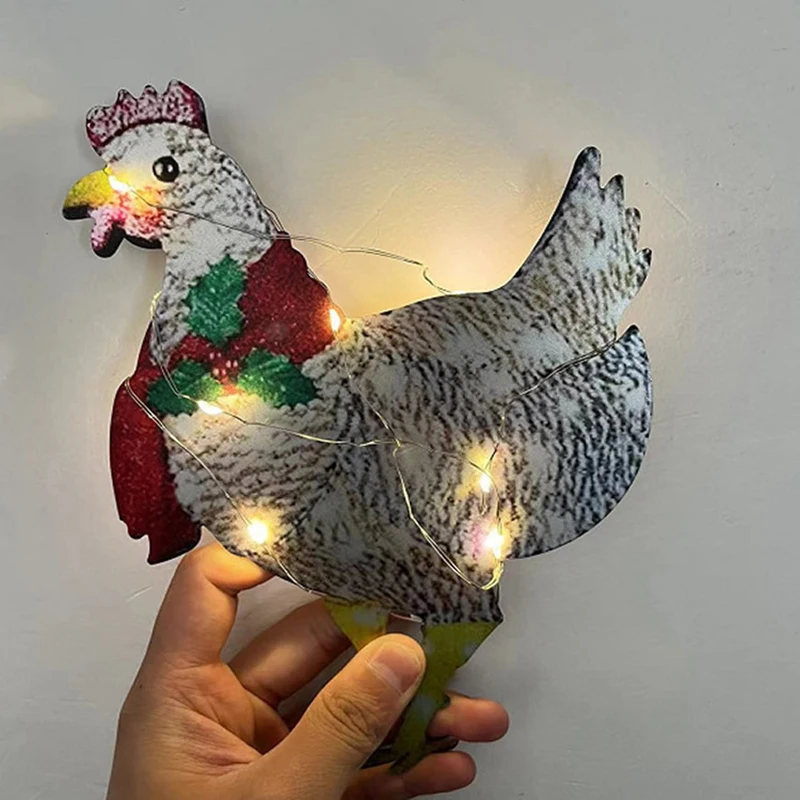 Illuminated Decorative Hen Scarf illuminated hen decor