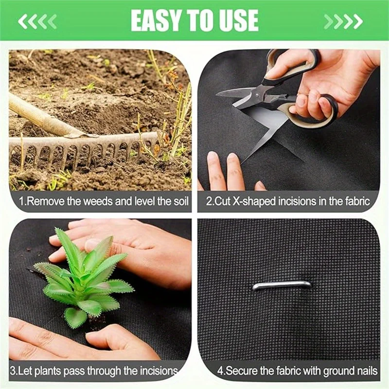 Premium Heavy-Duty Garden Landscape Fabric Weed Barrier Mat
