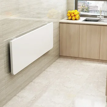 Wall Mounted Folding Table Fold Down Desk Laptop Desk PC Table Floating Desk for Small Space Home Office Kitchen White 60x40cm 1
